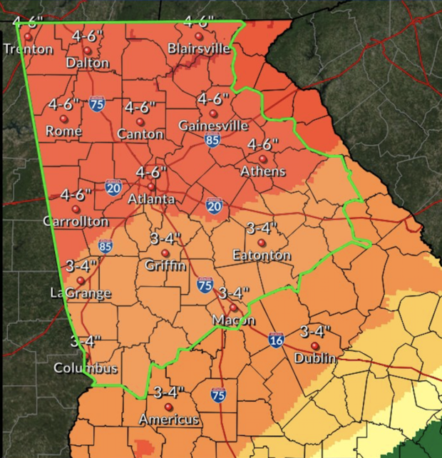 Flash Flood Watch Issued For Most of GAFollowers